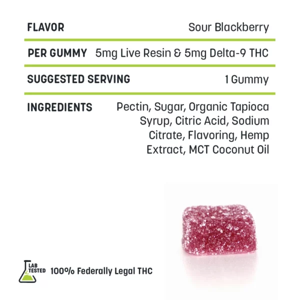 Sour Blackberry Live Resin Gummies - Image 2